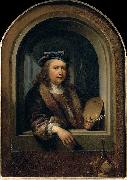 Gerard Dou self-portrait with a Palette oil painting